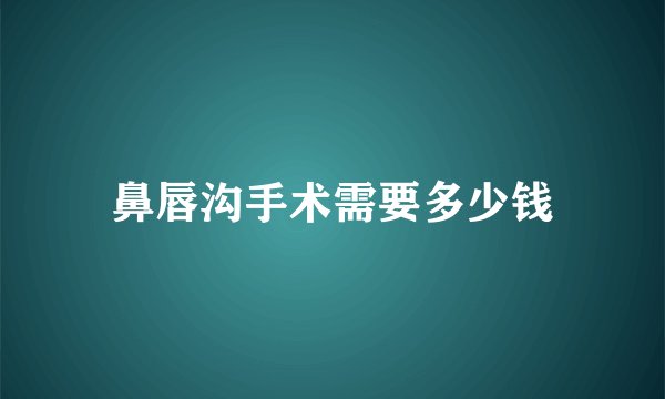 鼻唇沟手术需要多少钱