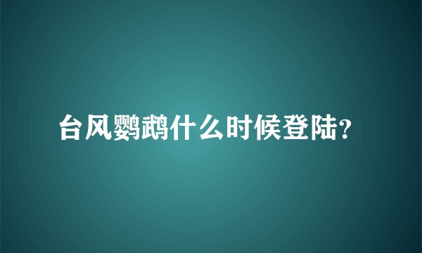台风鹦鹉什么时候登陆？