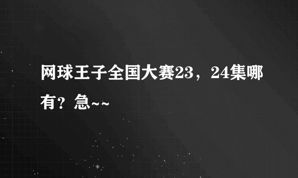 网球王子全国大赛23，24集哪有？急~~