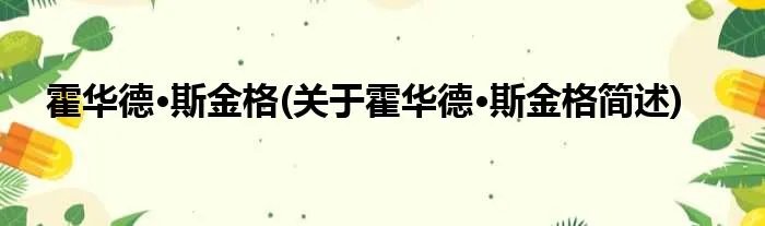 霍华德·斯金格(关于霍华德·斯金格简述)