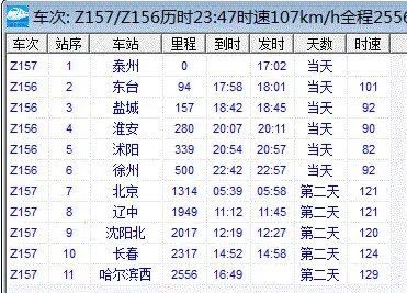 t157次火车