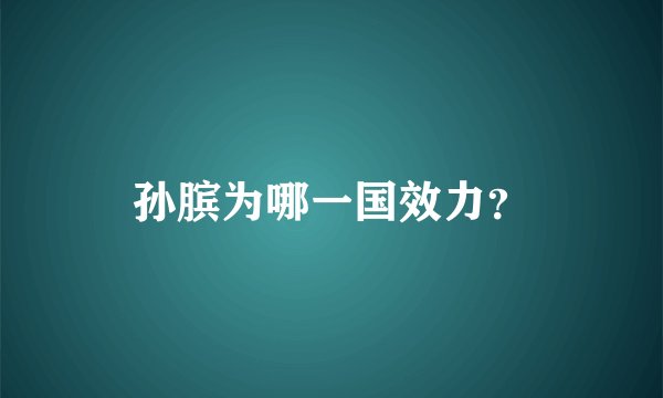 孙膑为哪一国效力？