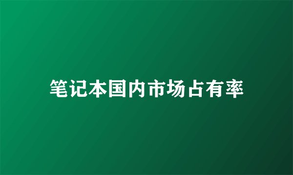 笔记本国内市场占有率