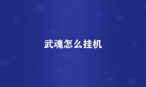 武魂怎么挂机