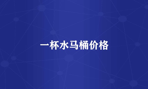 一杯水马桶价格