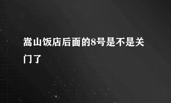 嵩山饭店后面的8号是不是关门了