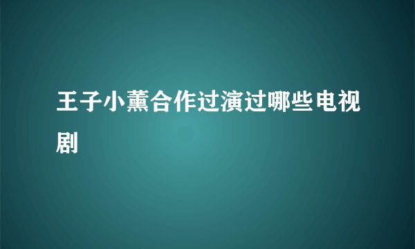 王子小薰合作过演过哪些电视剧