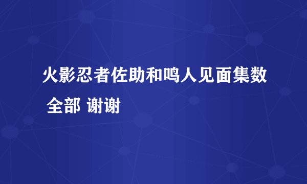 火影忍者佐助和鸣人见面集数 全部 谢谢