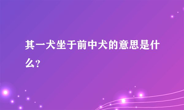 其一犬坐于前中犬的意思是什么？
