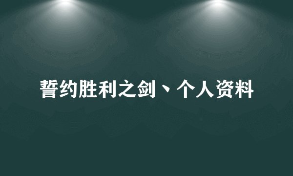 誓约胜利之剑丶个人资料
