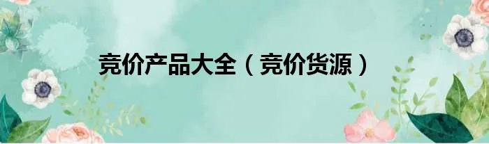 竞价产品大全（竞价货源）