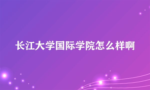 长江大学国际学院怎么样啊