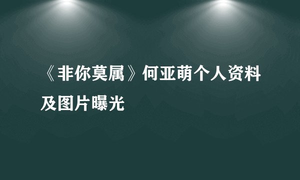 《非你莫属》何亚萌个人资料及图片曝光