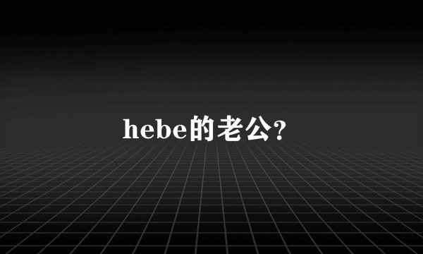 hebe的老公?