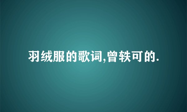 羽绒服的歌词,曾轶可的.