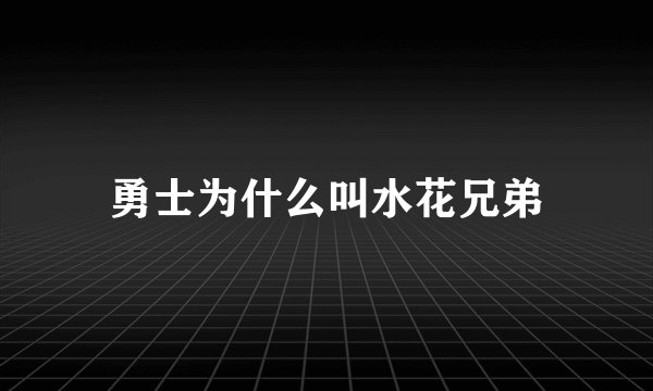勇士为什么叫水花兄弟