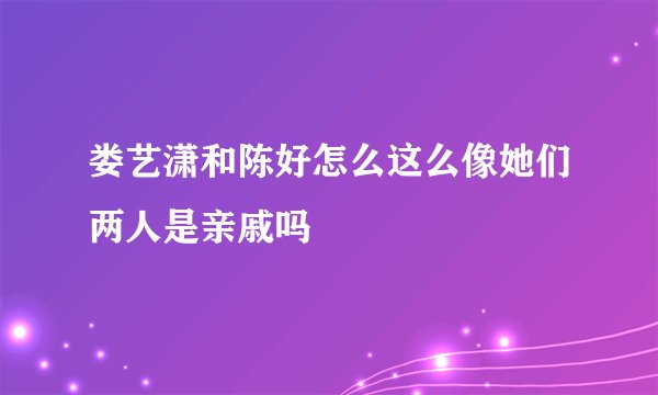 娄艺潇和陈好怎么这么像她们两人是亲戚吗
