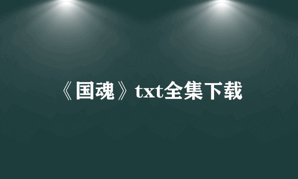 《国魂》txt全集下载