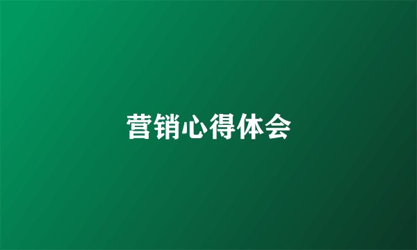 营销心得体会