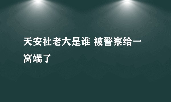 天安社老大是谁 被警察给一窝端了