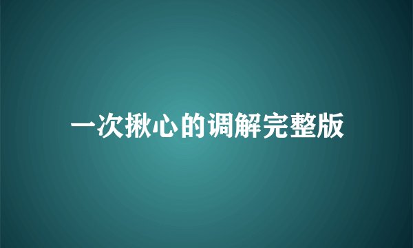 一次揪心的调解完整版