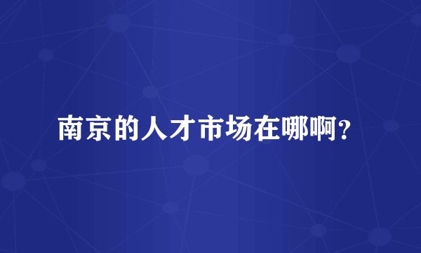 南京的人才市场在哪啊？