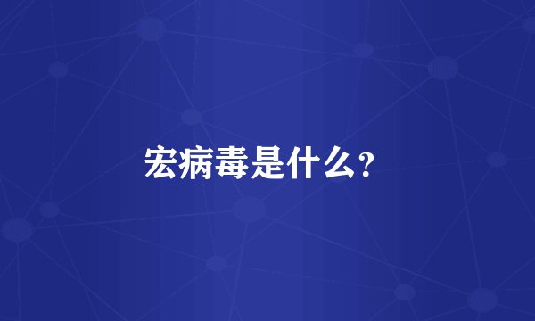 宏病毒是什么？