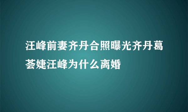 汪峰前妻齐丹合照曝光齐丹葛荟婕汪峰为什么离婚