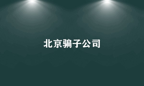 北京骗子公司