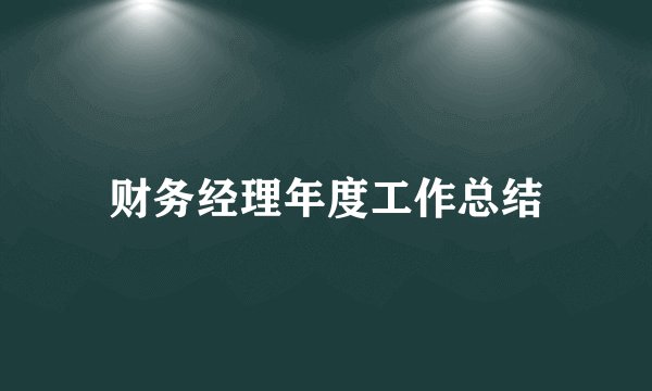 财务经理年度工作总结
