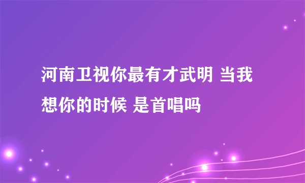 河南卫视你最有才武明 当我想你的时候 是首唱吗