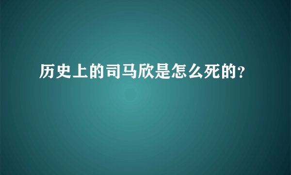 历史上的司马欣是怎么死的？