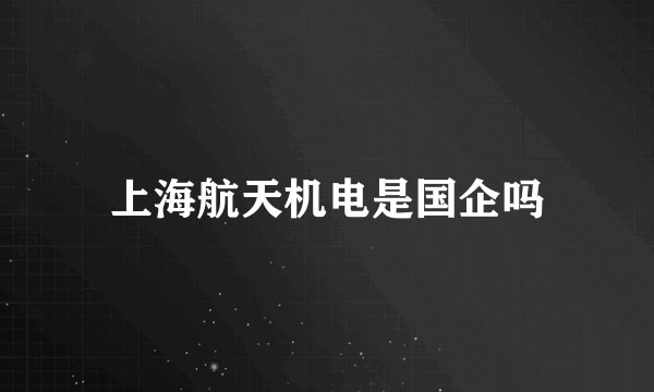 上海航天机电是国企吗
