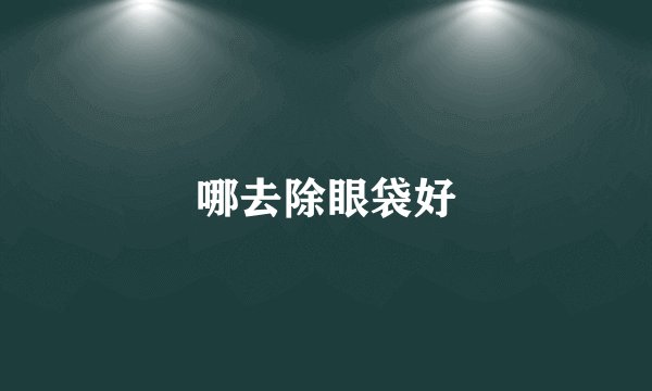 哪去除眼袋好