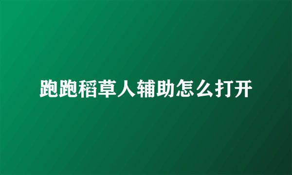 跑跑稻草人辅助怎么打开