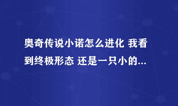 奥奇传说小诺怎么进化 我看到终极形态 还是一只小的 没变大