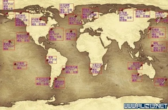 《大航海时代4威力加强版HD》港口地图坐标分布汇总 全港口分布