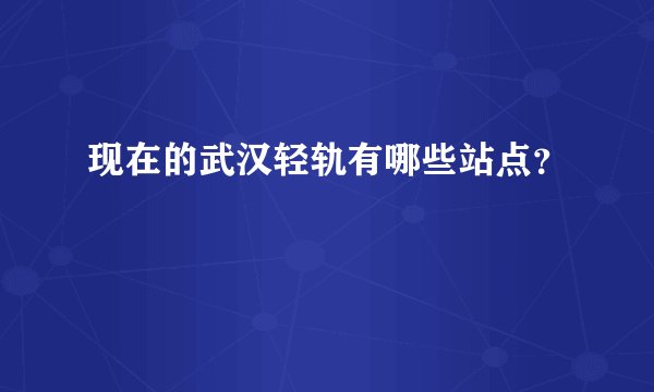 现在的武汉轻轨有哪些站点?