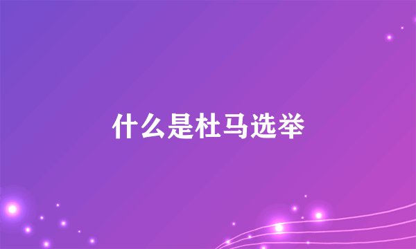 什么是杜马选举