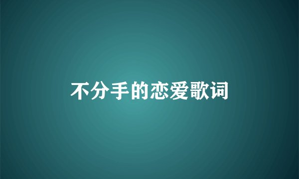 不分手的恋爱歌词