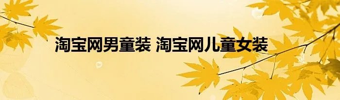 淘宝网男童装 淘宝网儿童女装