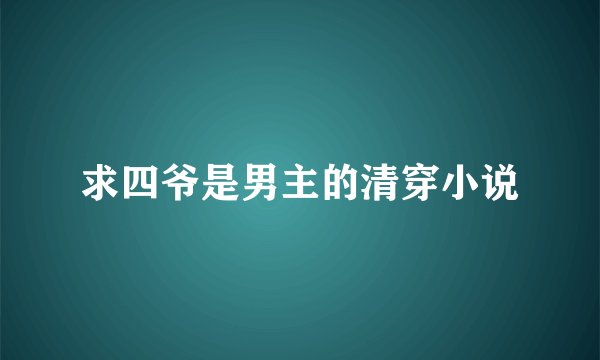 求四爷是男主的清穿小说