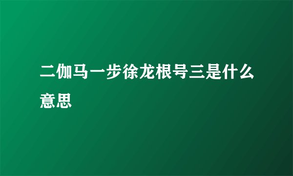 二伽马一步徐龙根号三是什么意思