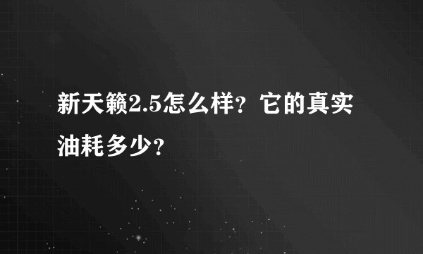 新天籁2.5怎么样？它的真实油耗多少？