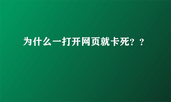 为什么一打开网页就卡死？？