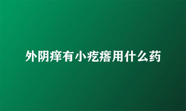 外阴痒有小疙瘩用什么药