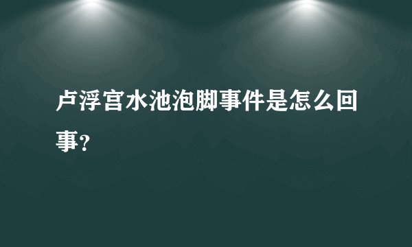 卢浮宫水池泡脚事件是怎么回事？