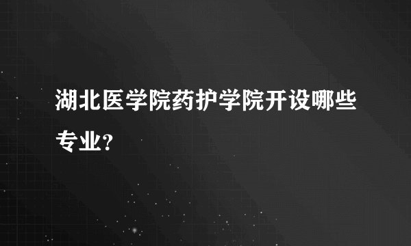湖北医学院药护学院开设哪些专业?