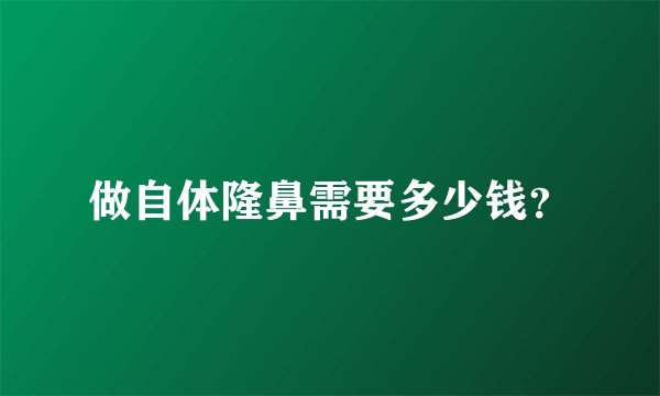 做自体隆鼻需要多少钱？