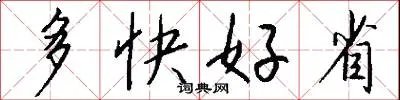多快好省